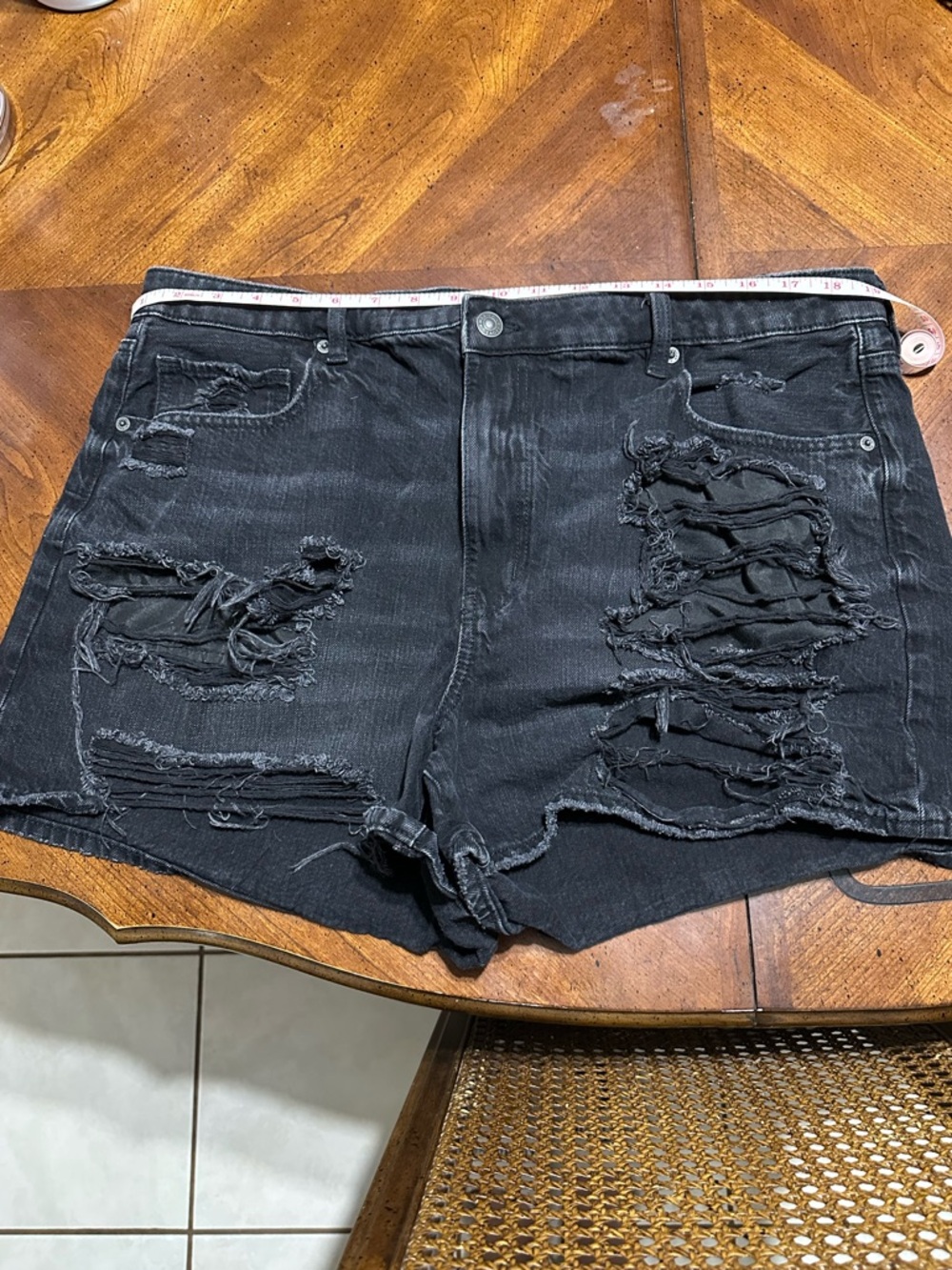 American Eagle Outfitters Black Distressed Jean Shorts